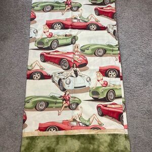 Vintage Car Print Pillowcase Handmade
